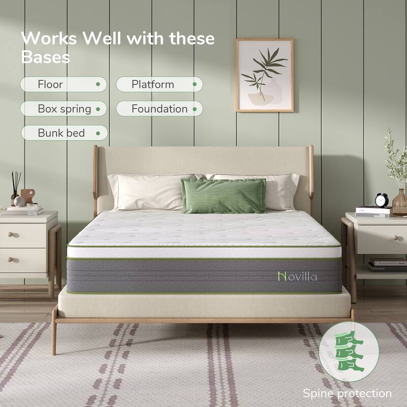 Novilla 10-inch CertiPUR-US Certified Hybrid Pocket Spring Mattress