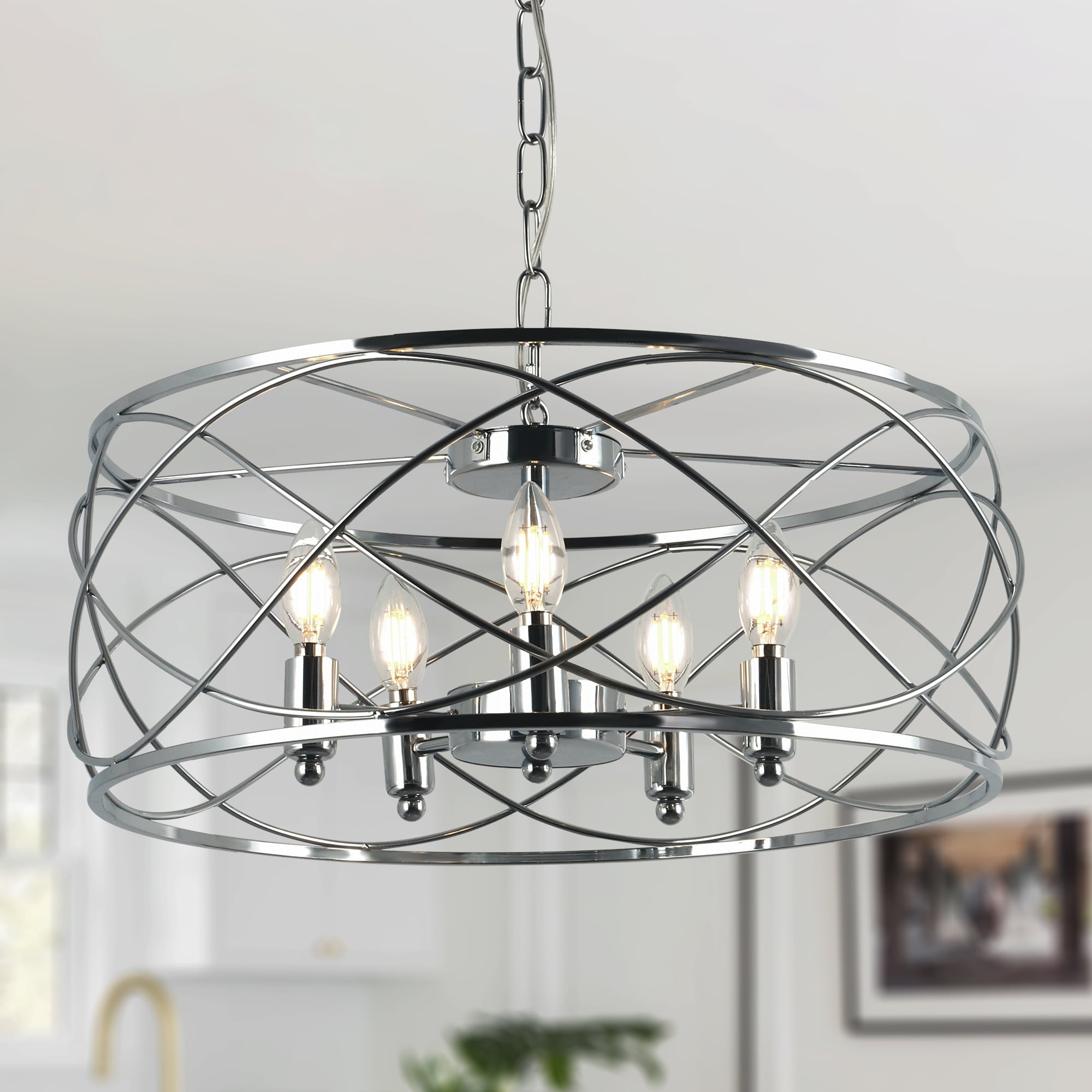 Trellis cage drum chandelier 2025