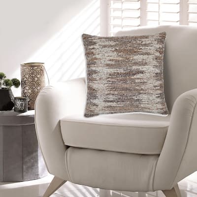 Nely 22 Inch Accent Pillow Set of 4, Handwoven Abstract Design, Ivory Brown