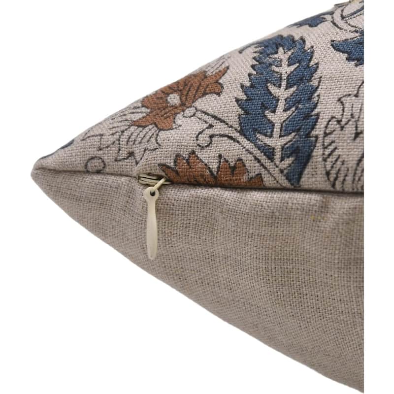 Fabdivine Linen Farmhouse Block print pillow Cover