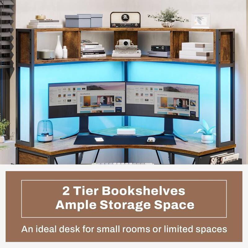 Triangle Corner Desk Small Computer Desk Storage Shelves