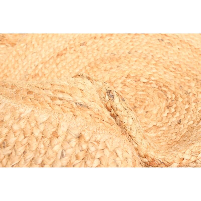 ECARPETGALLERY Braided Weave Palas Denizli Tan Jute Rug - 3'2 x 3'2