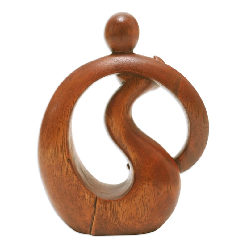 Novica Handmade Sons Happiness Wood Sculpture
