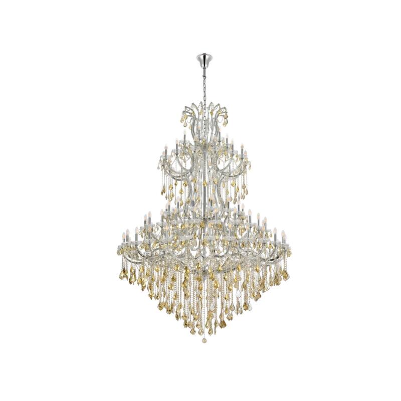 Elegant Lighting 2800G96-GT/RC Maria Theresa 87 Light 72" Wide Crystal
