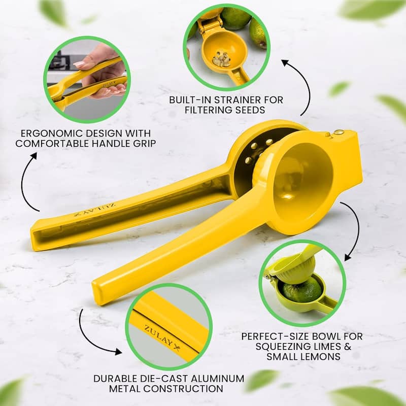 Zulay Kitchen Handheld Lemon Squeezer and Single Bowl Citrus Juicer