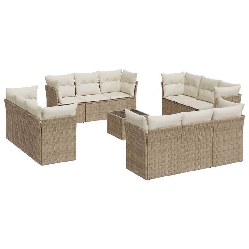 vidaXL Garden Sofa Set Beige - 21.7 x 21.7 x 14.6