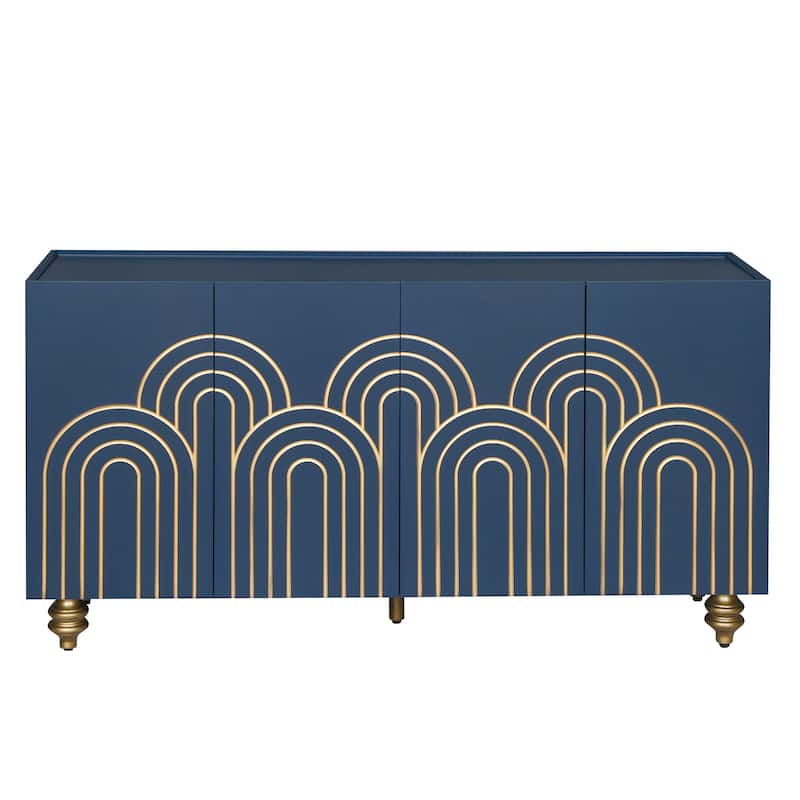 Modern Fluted Sideboard Buffet with Storage