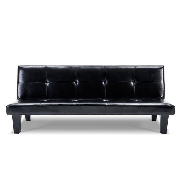 Shop Belleze 69 Leather Faux Fold Down Futon Convertible Sofa Bed