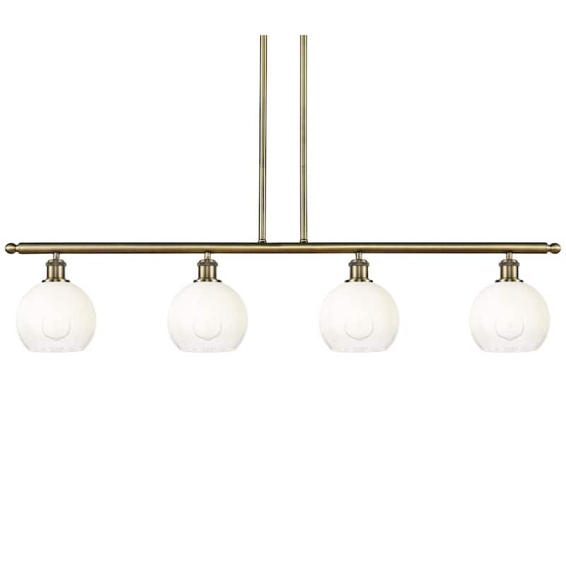 Innovations Lighting 516-4I-11-48 Brookhaven Globe Linear Brookhaven - Antique Brass / Opal
