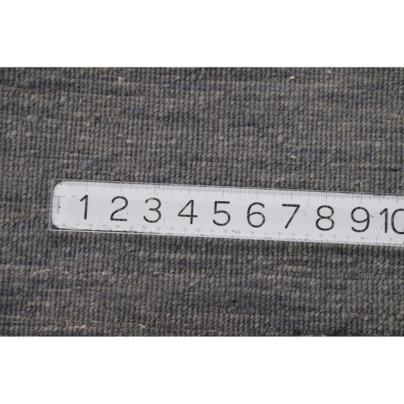 Hand Knotted Oriental 100% Wool Carpet Modern Modern Greys & Charcoal Gabbeh Area Rug - 5' 0'' X 3' 6''
