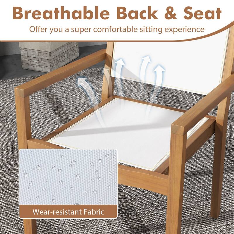Costway Stackable Dining Chair Set of 2/4 with Wear-resistant Fabric &