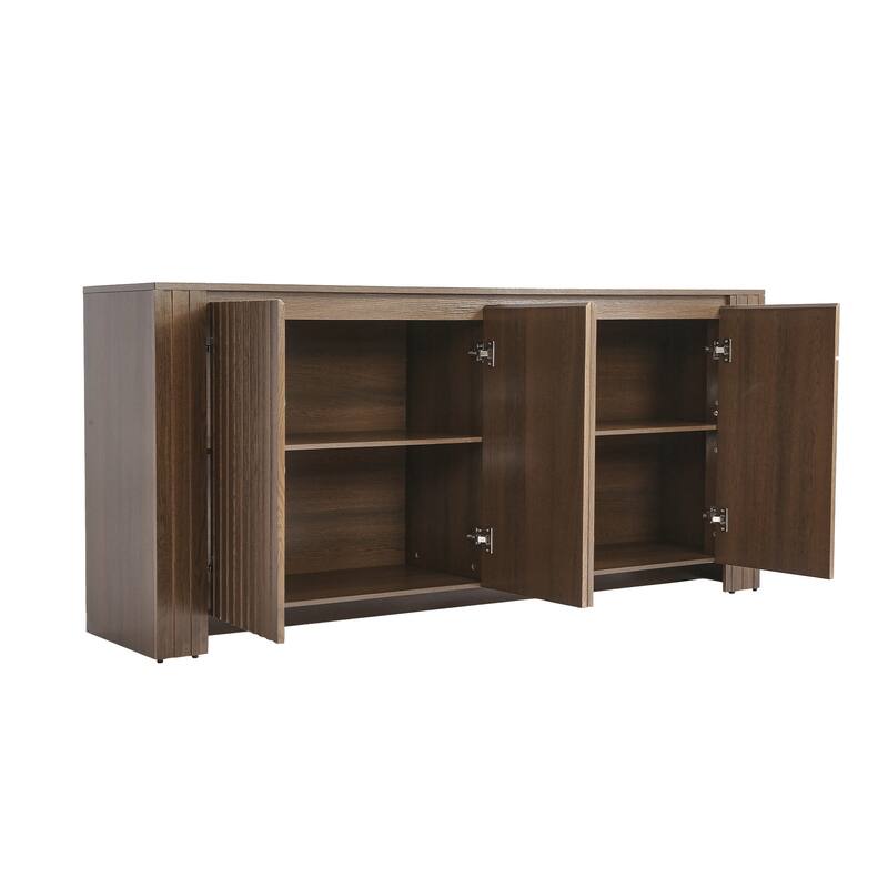 Symmetrical Flush Four-door Wood Sideboard Cabinet
