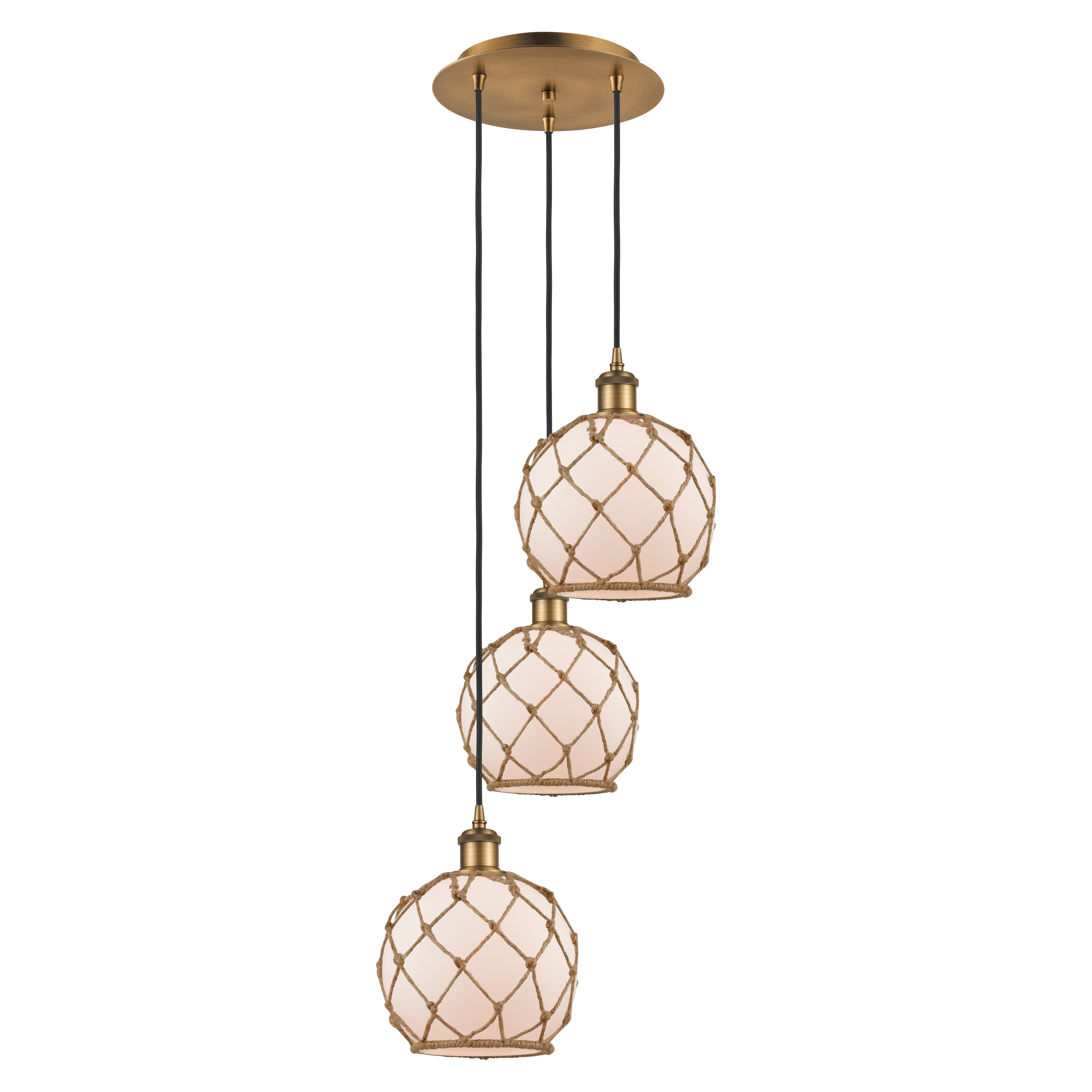 Innovations Lighting Endless Possibilities Ballston - Farmhouse Rope - 3 Light 15" Cord Hung Multi Pendant