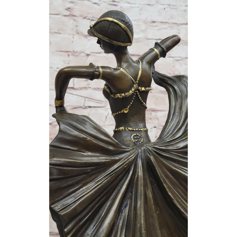 Demetre Chiparus Art Deco Bronze Sculpture Female Dancer Guilded Age Fashion