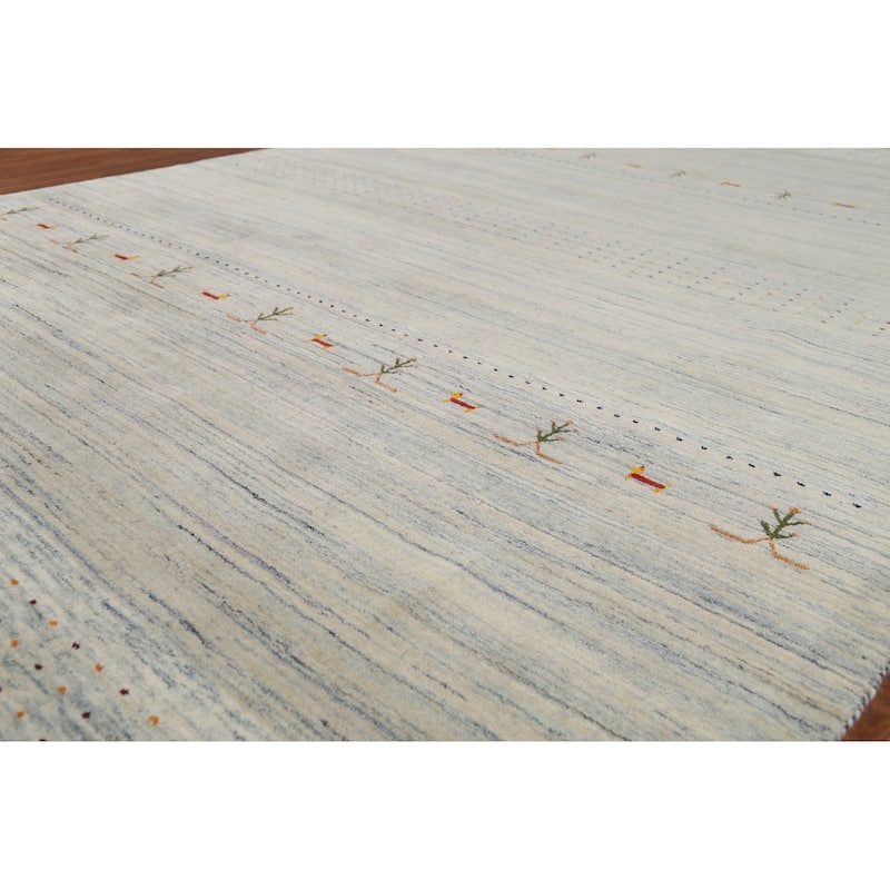 Striped Gabbeh Oriental Area Rug Handmade Wool Carpet - 6'10"x 9'9"