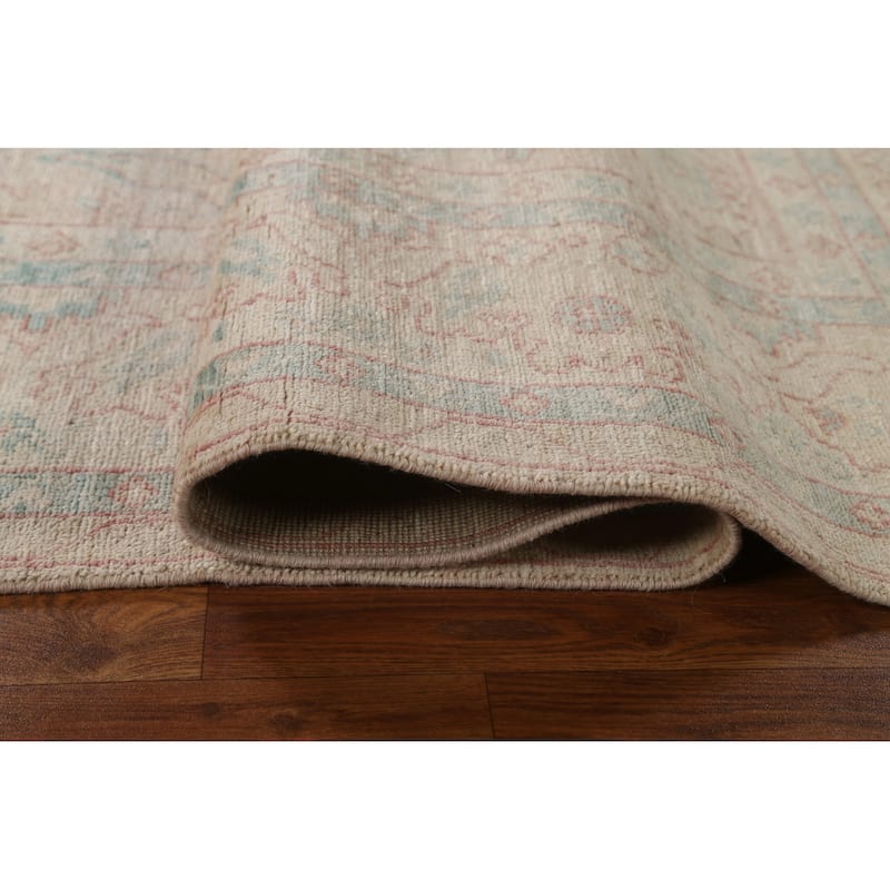 Hand Knotted Oriental 100% Wool Carpet Transitional Medallion Beige & Ivories Oushak Area Rug - 10' 3'' X 8' 0''