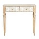 preview thumbnail 13 of 18, Brown Wood Intricately Carved 2 Drawers Floral Console Table