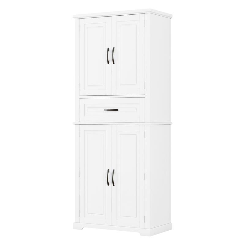 Bathroom Cabinet Clothes Cabinet with Adjustable Rack, Storage Cabinet Floor Cabinet with Soft-Close Hinges