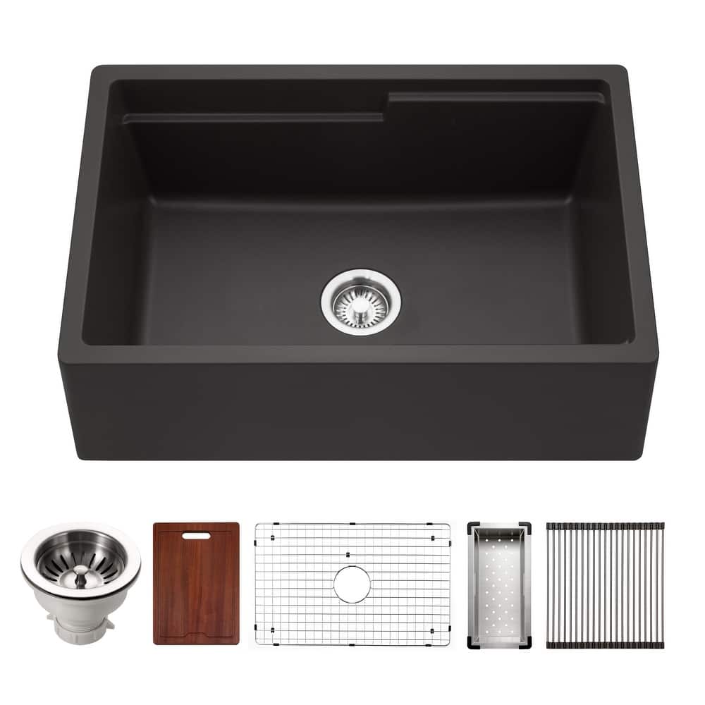 Houzer W-130-C Quartztone 30" Farmhouse Single Basin Granite Composite
