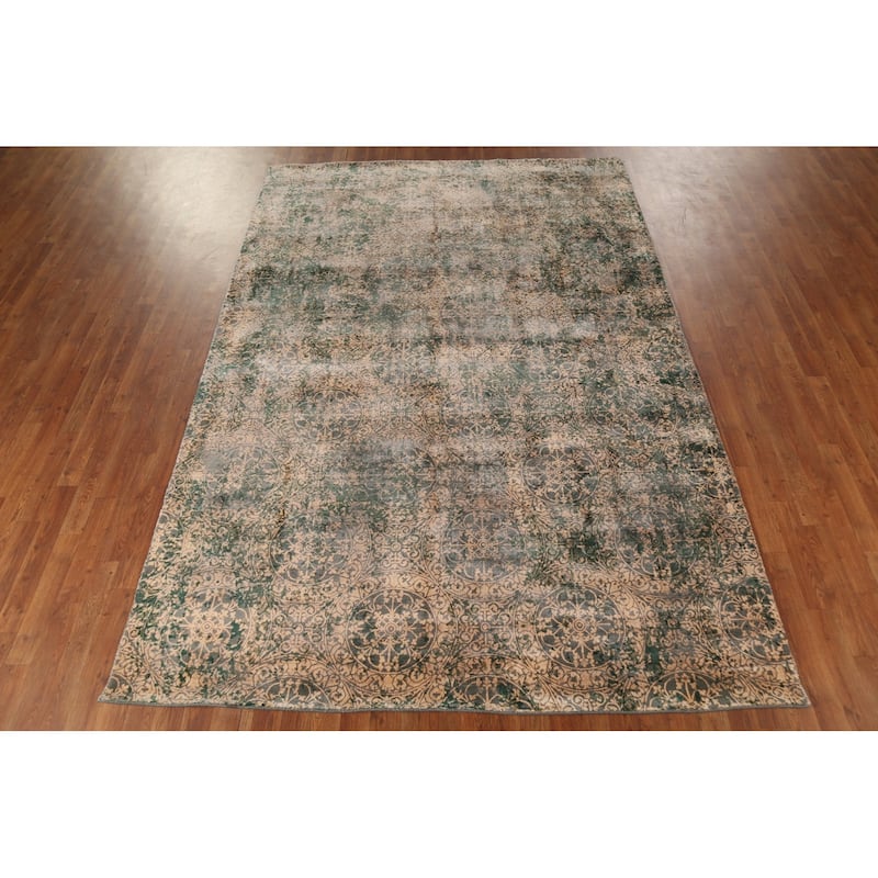 All-Over Abstract Area Rug Hand-Knotted Wool Carpet - 6'7"x 9'10"
