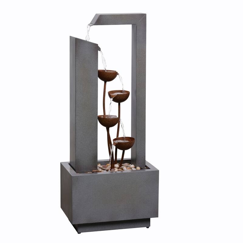 Cascading Cups Outdoor Garden Water Fountain - 38.25"
