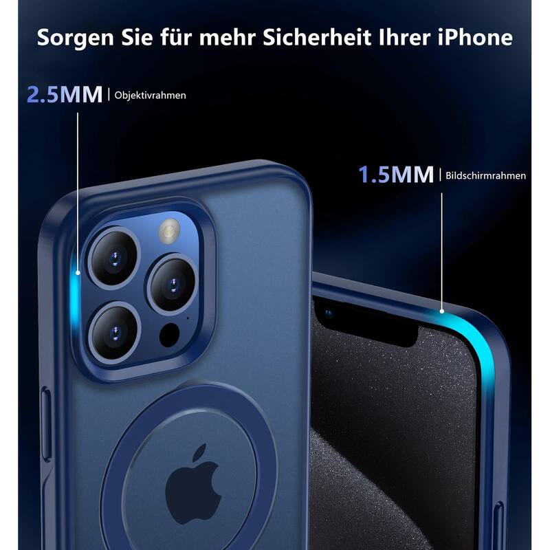 iPhone 15 Pro 360 Adjustable Stand with Camera Protection Compatible, Translucent Case Ring Magnetic Invisible Case Non-Slip