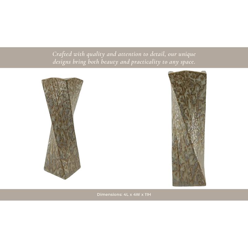 Stoneware Decorative Vase with Elegant Sculpted Design for Table Decor