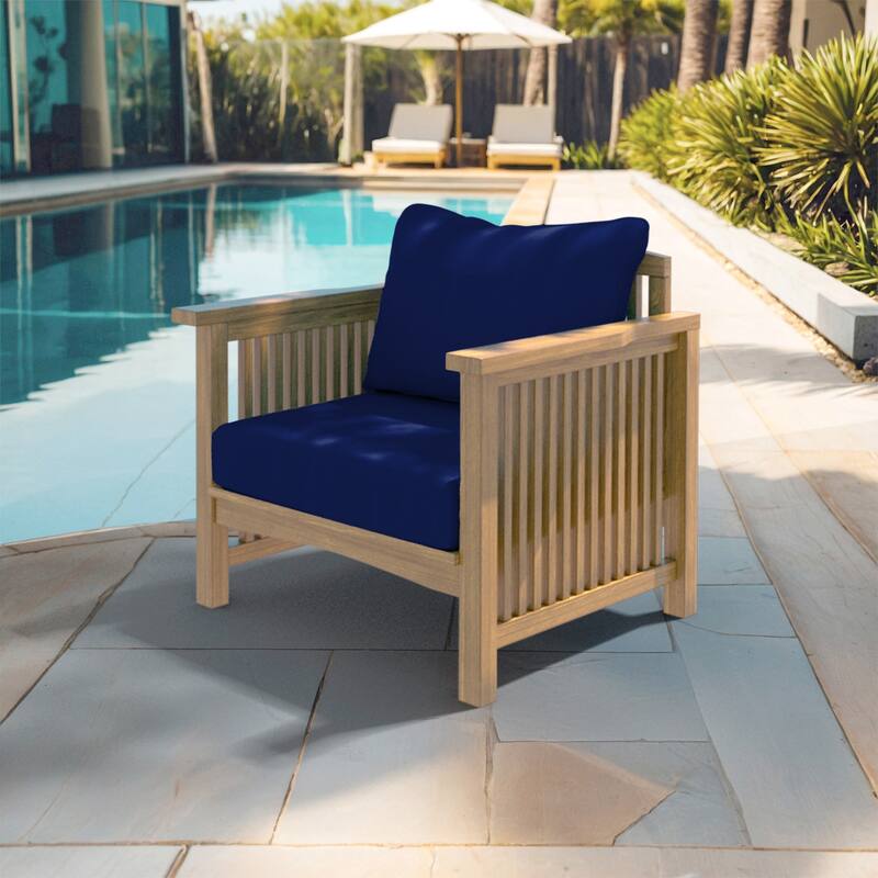 California Umbrella Outdoor Deep Seat Cushion Set, 24" x 48", Sunbrella Fabric, Densified Fiber Fill