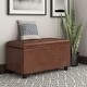 preview thumbnail 65 of 128, WYNDENHALL Essex 34-in. Wide Rectangular Storage Ottoman Distressed Saddle Brown