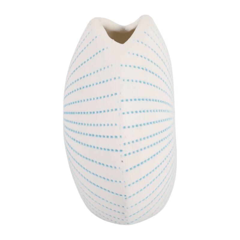 Round Shell Ceramic Vase - Stylish Dotted Pattern Flower Vase