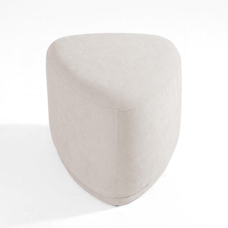 Bonnie 26"/43" W Chenille Small/ Oversized Triangular Cheese Ottoman
