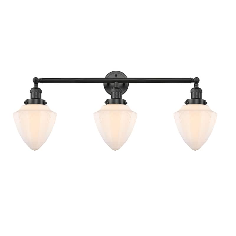 Innovations Lighting Bullet - 3 Light 34" Bath Vanity Light - Matte White/Matte Black