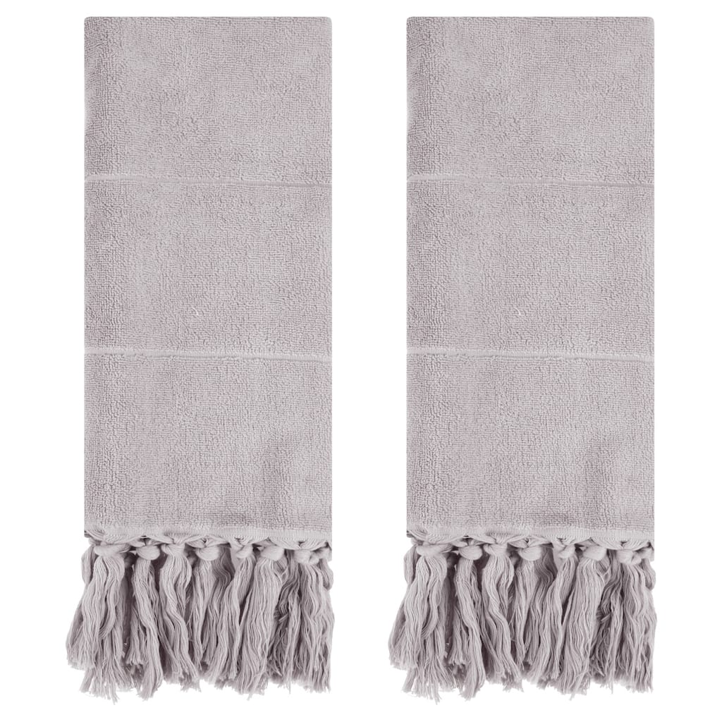 Decorative Turkish Hand Towels Set of 2, Cotton Absorbent Soft Bath Towel Set for Bathroom, Kitchen, Face, Yoga, Gym - 14" x 30"