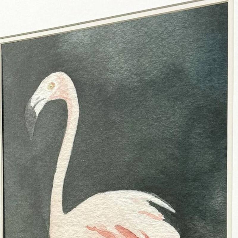 HomeRoots Set Of Two Forest Flamingo Gold Framed Wall Art