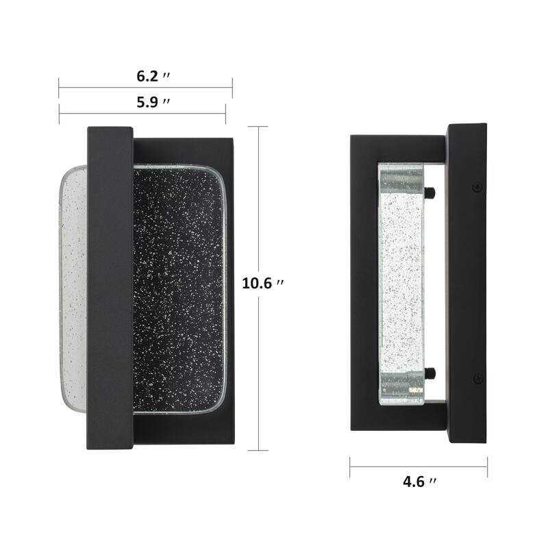 1-Light Crystal Outdoor Integrated LED Bulbble Glass Wall Sconce