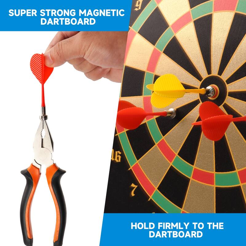 GSE™ 2-in-1 Magnetic Baseball & Dart Board Game Set. Double-Sided Hanging Magnetic Dartboard with 6 Safe Magnetic Darts