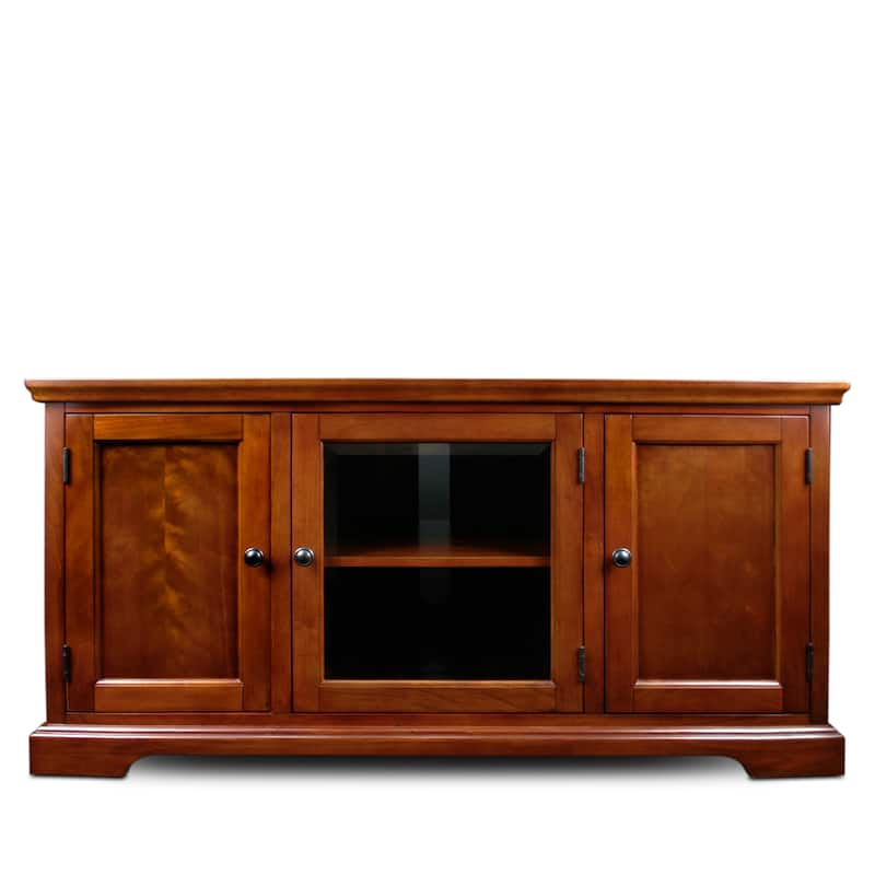 Leick Home Solid Wood Mission Oak Three Door TV Stand