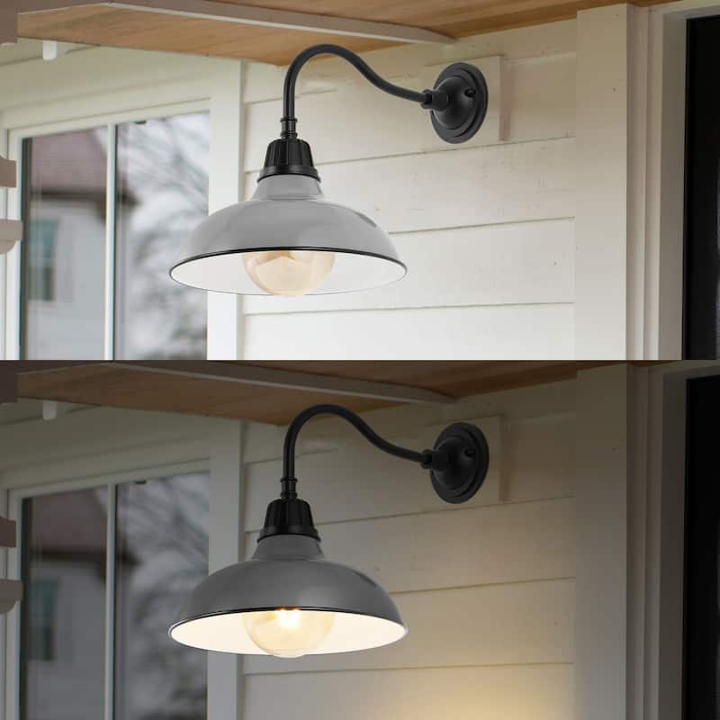 Stanley 12.25" Indoor/Outdoor LED Gooseneck Arm Sconce, By JONATHAN Y