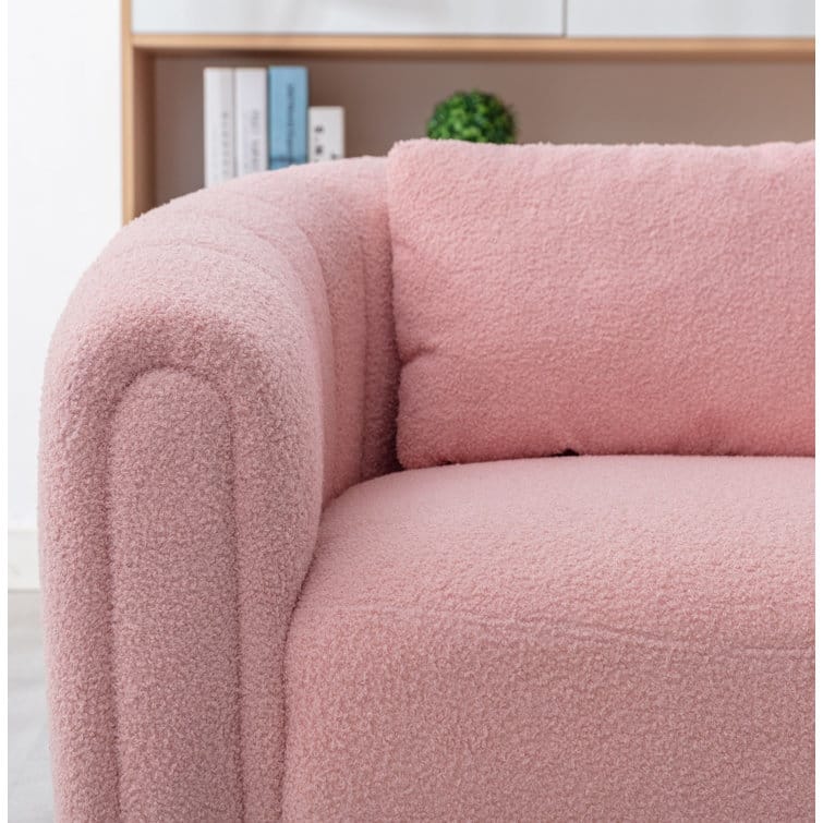 Ebello Oversize Velvet Swivel 360° Rotation Barrel Comfy Round Armchair With Pillow For Living Room Bedroom