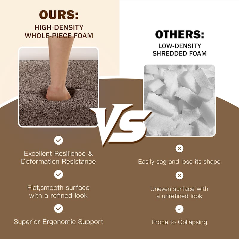 78" Convertible Folding Sofa Bed, Sleeper Sofa with Pillow, Modern Teddy Fabric Floor Loveseat Couch, Foam Mattress Sleeper