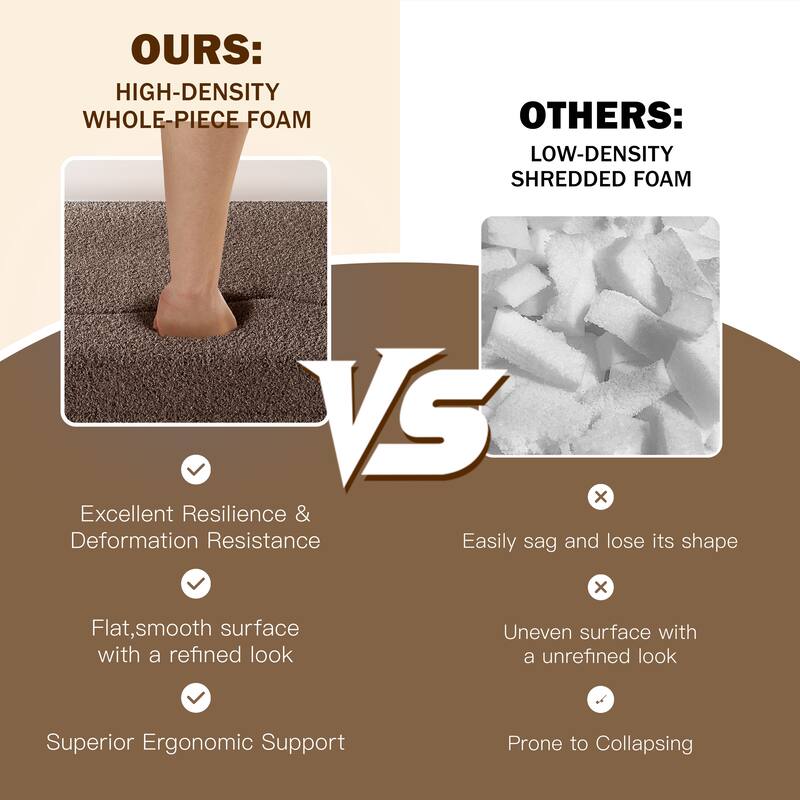 Modern 78.7" Floor Sofa With 2 Pillows For Small Pace Living Room, Convertible Sleeper Sofa Bed