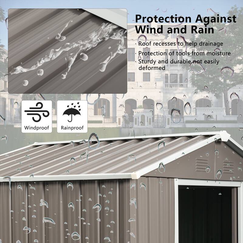 6 ft. W x 5 ft. D Gray Metal Storage Shed with Window and Lockable Door (30 sq. ft.)