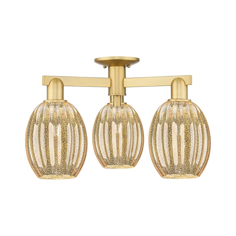 Innovations Lighting Downtown Urban - Preston - 3 Light 24" Bulb Shade Semi-Flush Mount