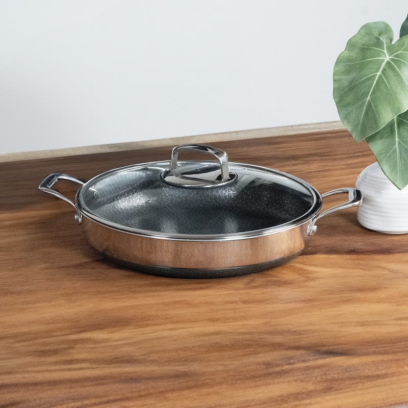 DiamondClad 14 Inch Nonstick Stainless Steel Pan with Lid Cookware Set - 14"