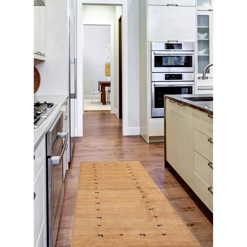 ECARPETGALLERY Hand Loomed Kashkuli Gabbeh Brown Wool Rug - 2'7 x 8'1