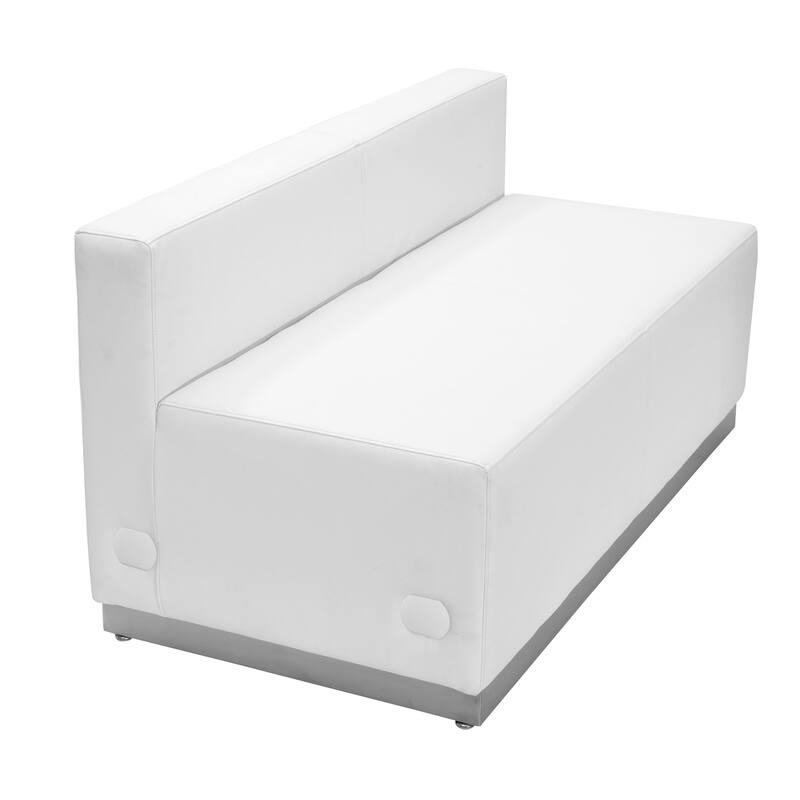 LeatherSoft Loveseat with Stainless Steel Base - Reception Furniture