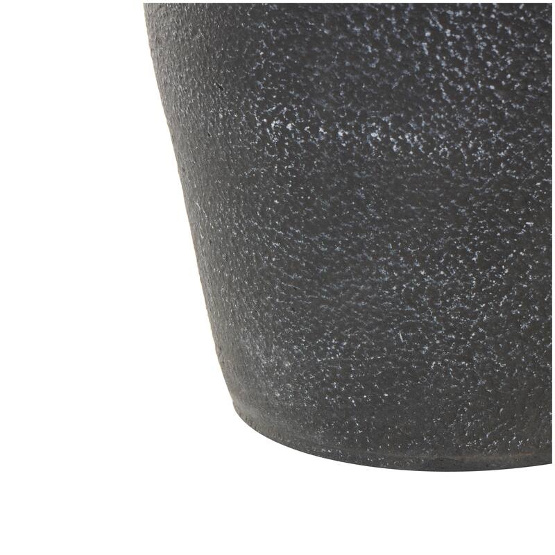 Black Ceramic Textured Whitewashed Vase