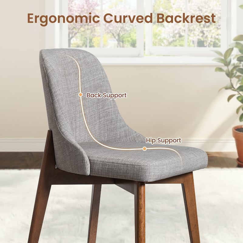 Upholstered Side Chair Dining Chairs Kitchen Chairs with Wood Legs Set of 2