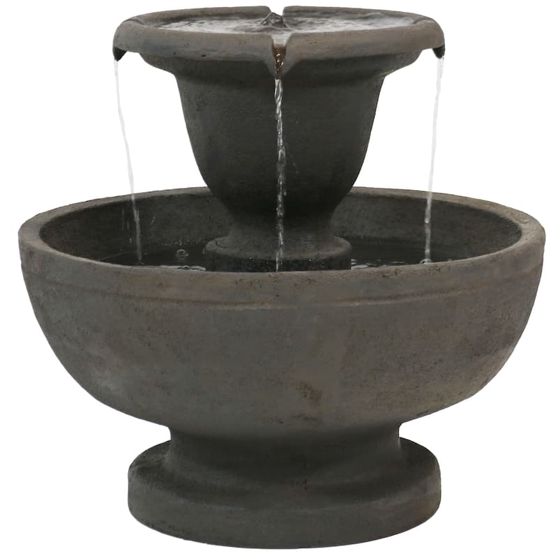 Streaming Falls 2-Tier Outdoor Water Fountain Garden Feature - 25"
