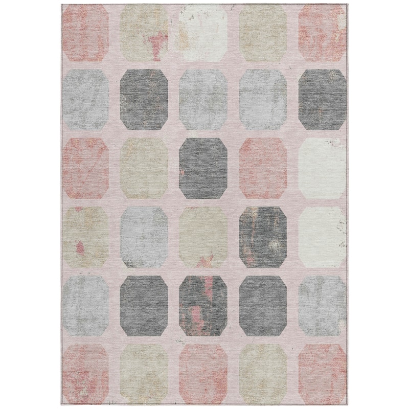 HomeRoots Geometric Transitional Rectangle Outdoor Rug